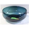 Image 1 : TEAL GLASS CENTRE PIECE BOWL