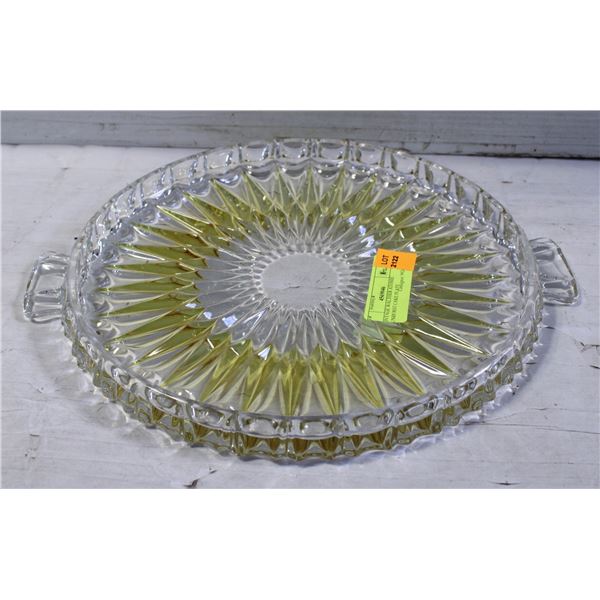 VINTAGE WALTHER ATOMIC SUNBURST CAKE PLATE