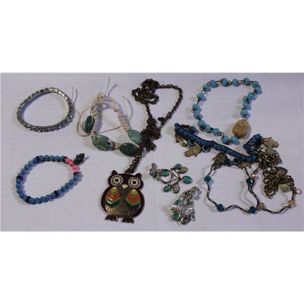 LOT OF BRACLETS INCLUDES EVIL EYE BRACLET AND OWL