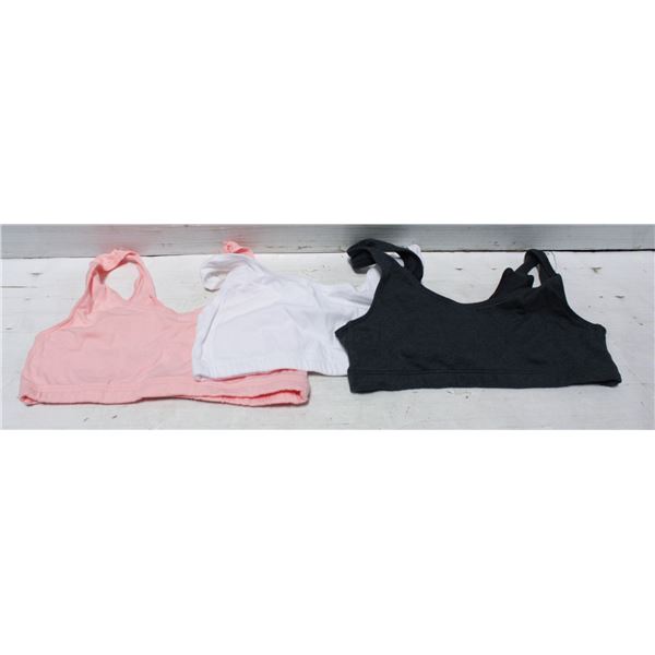 NEW HANES SPORTS BRAS - SET OF 3 - SIZE S
