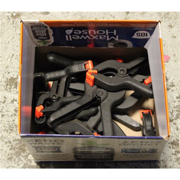 TWELVE PLASTIC CLAMPS