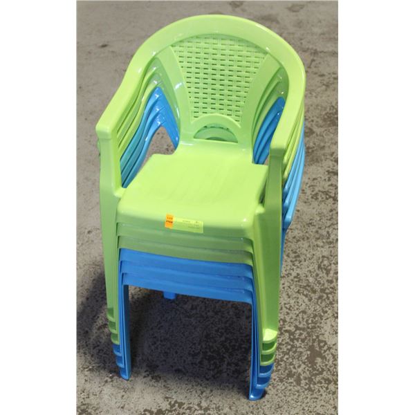 SET OF 6 KIDS STACKING CHAIRS
