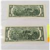 Image 1 : 2 CONSECUTIVE US $2 NOTES