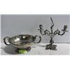 Image 1 : NEW PEWTER PEDESTAL DISHWARE WITH CANDLE HOLDER