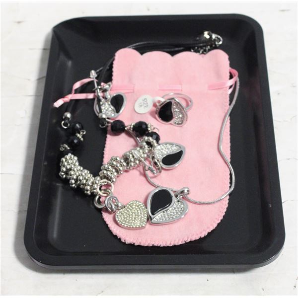 NEW BLACK TRAY WITH NEW JEWELRY PIECES
