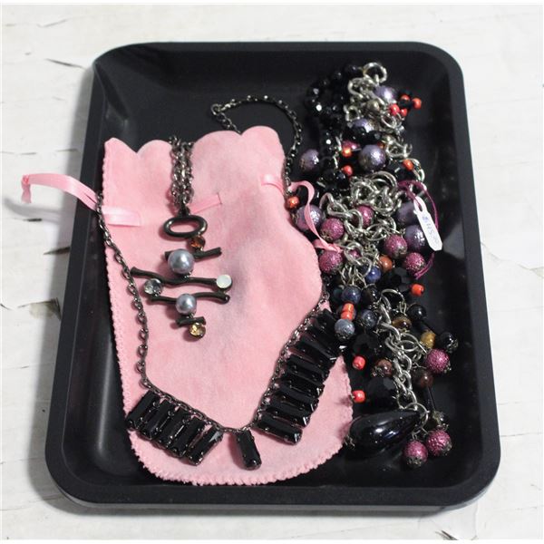 NEW BLACK TRAY WITH NEW JEWELRY PIECES