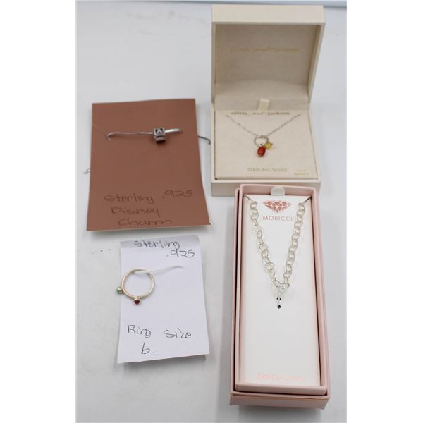 LOT OF STERLING .925 CHARM, RING (6),