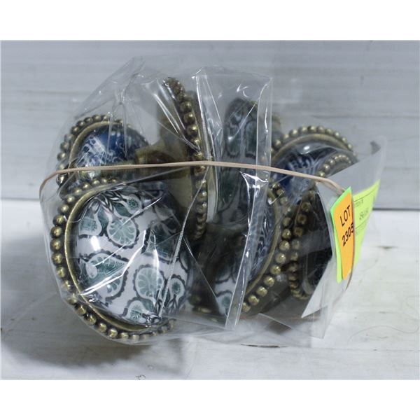 NEW DECORATIVE BLUE KNOBS X 7