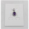 Image 1 : #76-UNHEATED  AMETHYST & CZ GEMSTONE PENDANT