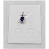Image 1 : #68-UNHEATED  AMETHYST & CZ GEMSTONE PENDANT