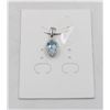 Image 1 : #04-SKY BLUE TOPAZ & CZ GEMSTONE PENDANT