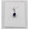 Image 1 : #73-UNHEATED  AMETHYST & CZ GEMSTONE PENDANT