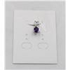 Image 1 : #90-UNHEATED  AMETHYST & CZ GEMSTONE PENDANT