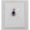 Image 1 : #85-UNHEATED  AMETHYST & CZ GEMSTONE PENDANT