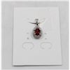 Image 1 : #111-UNHEATED  RED GARNET  & CZ GEMSTONE PENDANT