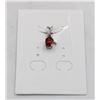 Image 1 : #109-UNHEATED  RED GARNET  & CZ GEMSTONE PENDANT