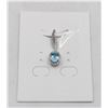 Image 1 : #18-SKY BLUE TOPAZ & CZ GEMSTONE PENDANT