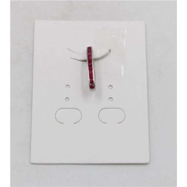#41-HEATED RED RUBY & CZ GEMSTONE PENDANT