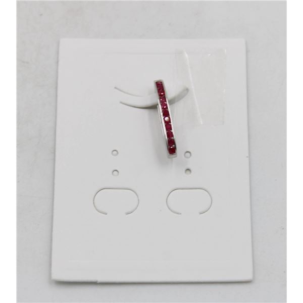 #44-HEATED RED RUBY & CZ GEMSTONE PENDANT
