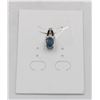 Image 1 : #23-HEATED BLUE SAPPHIRE  & CZ GEMSTONE PENDANT