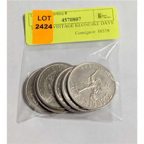 LOT OF 6 VINTAGE KLONDIKE DAYS TOKENS