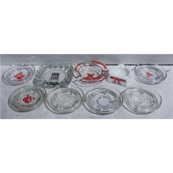 LOT OF 9 VINTAGE ASHTRAYS