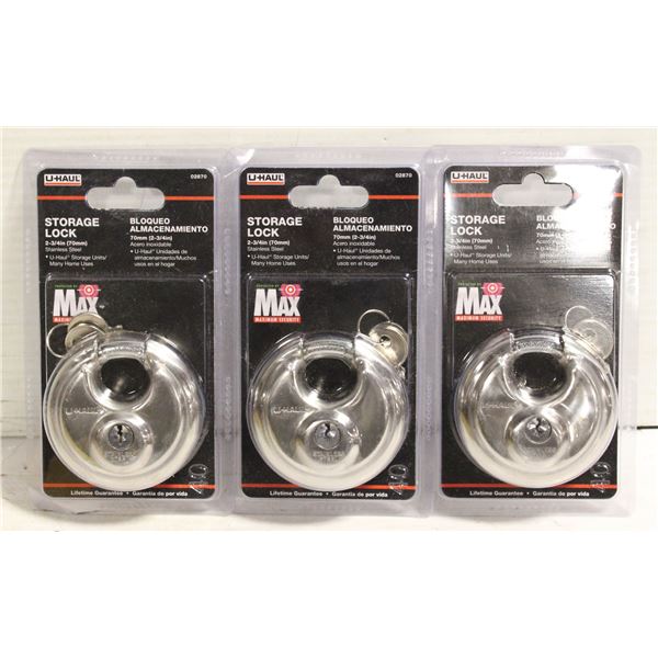3 UHAUL LOCKS - NEW