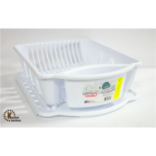 NEW STERILITE 2PC DELUXE DISH DRYER /SINK SET WHI