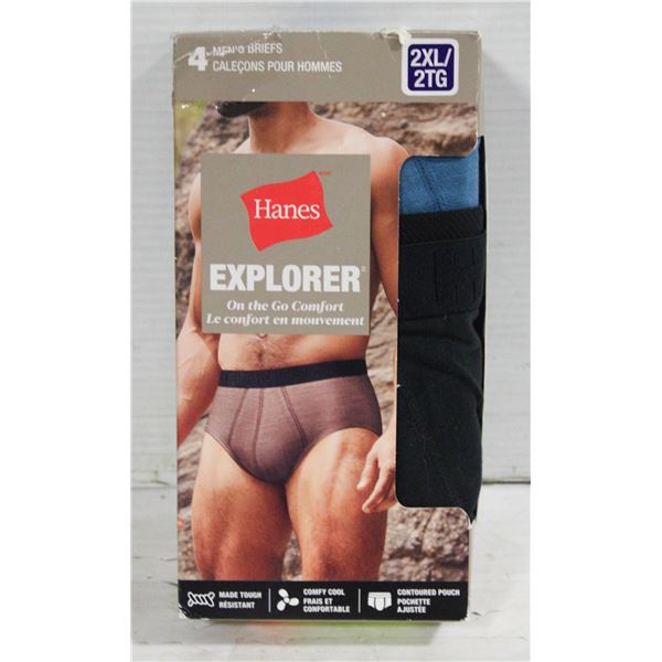 HANES 4PK EXPLORER BRIEFS SIZE 2 XL