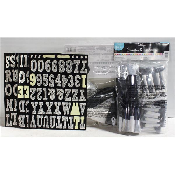 BOX OF BLACK PARTY DECORATIONS
