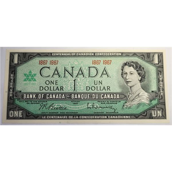 27)  UNCIRCULATED, CANADIAN ONE DOLLAR BANKNOTE