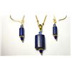 Image 1 : 5)  SET OF NATURAL LAPIS LAZULI DROP EARRINGS AND