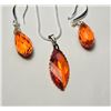 Image 1 : 2) SET OF BURNT ORANGE CHECKERBOARD CUT SWAROVSKI