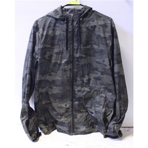 MENS EDDIE BAUER SMALL CAMO WIND JACKET WITH HOOD