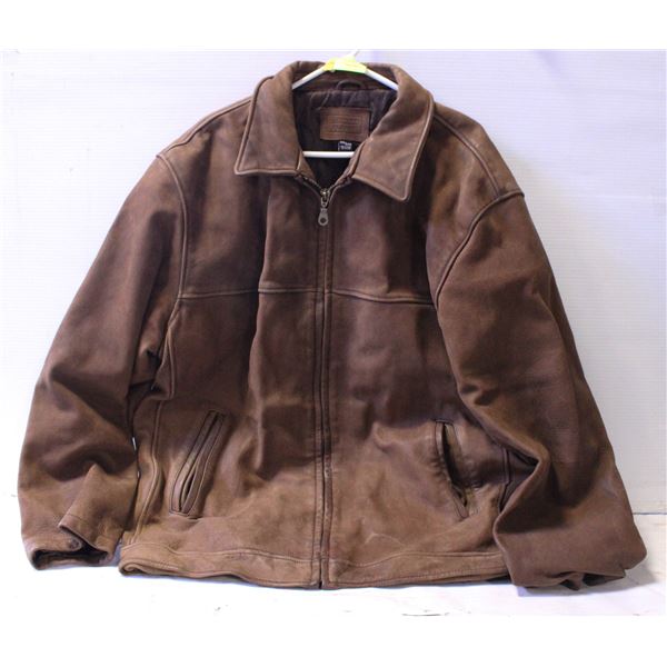MENS XXL DENVER HAYES HEAVY LEATHER JACKET GOOD