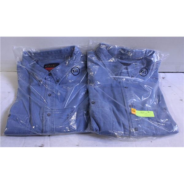 2 - XXL JEAN SHIRTS - NEW