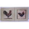 Image 1 : 2 ROOSTER PICTURES 15"X15"