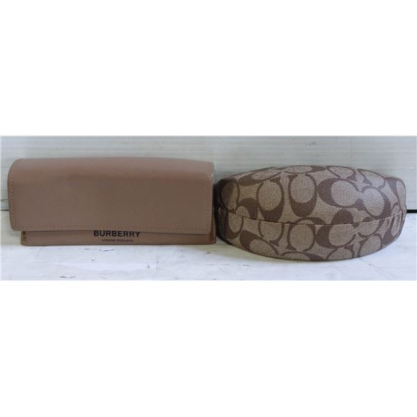BURBERRY AND HARD SHELL COACH EYEGLASS CASES