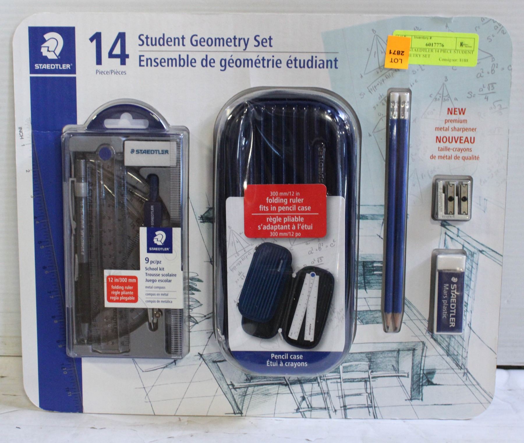 NEW STAEDTLER 14 PIECE STUDENT GEOMETRY SET