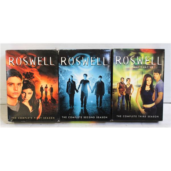 LOT OF 3 SEASONS OF ROSWELL SERIES DVDS