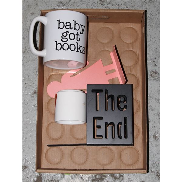 BOOKENDS & BOOK MUG & BOOK CUP - ESTATE