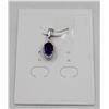 Image 1 : #88-UNHEATED  AMETHYST & CZ GEMSTONE PENDANT