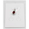 Image 1 : #116-UNHEATED  RED GARNET  & CZ GEMSTONE PENDANT
