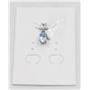 Image 1 : #11-SKY BLUE TOPAZ & CZ GEMSTONE PENDANT