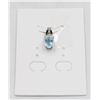 Image 1 : #10-SKY BLUE TOPAZ & CZ GEMSTONE PENDANT