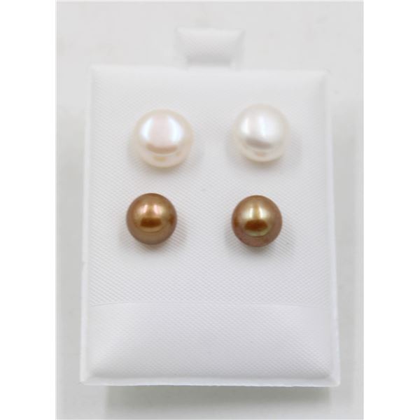 #140-NATURAL AKOYA PEARL EARRINGS