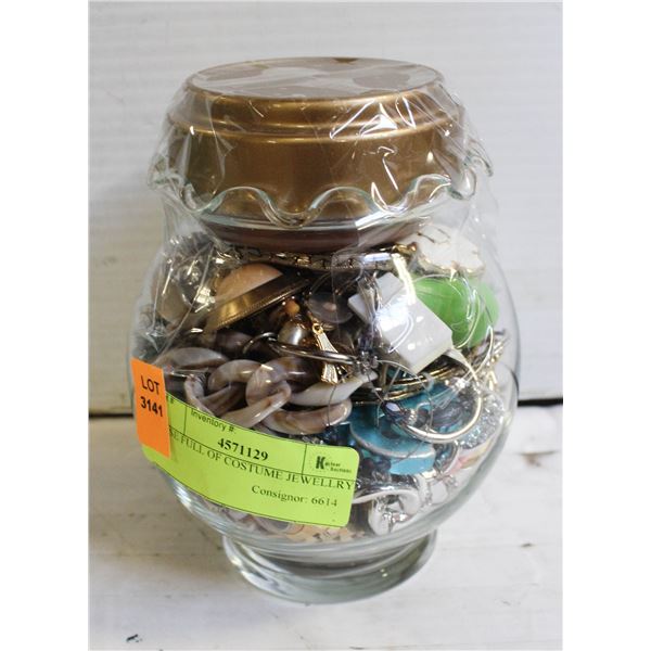 VASE FULL OF COSTUME JEWELLRY