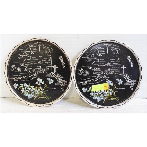 A PAIR OF VINTAGE ALASKA BAR PLATES