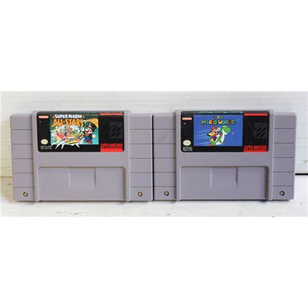 TWO SUPERNINTENDO GAMES SUPER MARIO