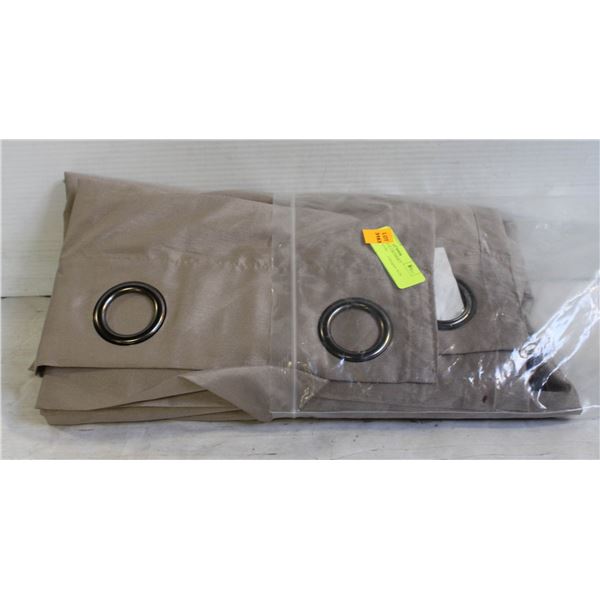4 BEIGE LARGE GROMMET CURTAINS 54X84